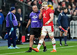 Aaron Wainwright leaves the field due to injury during France v Wales match in 2025 Six Nations