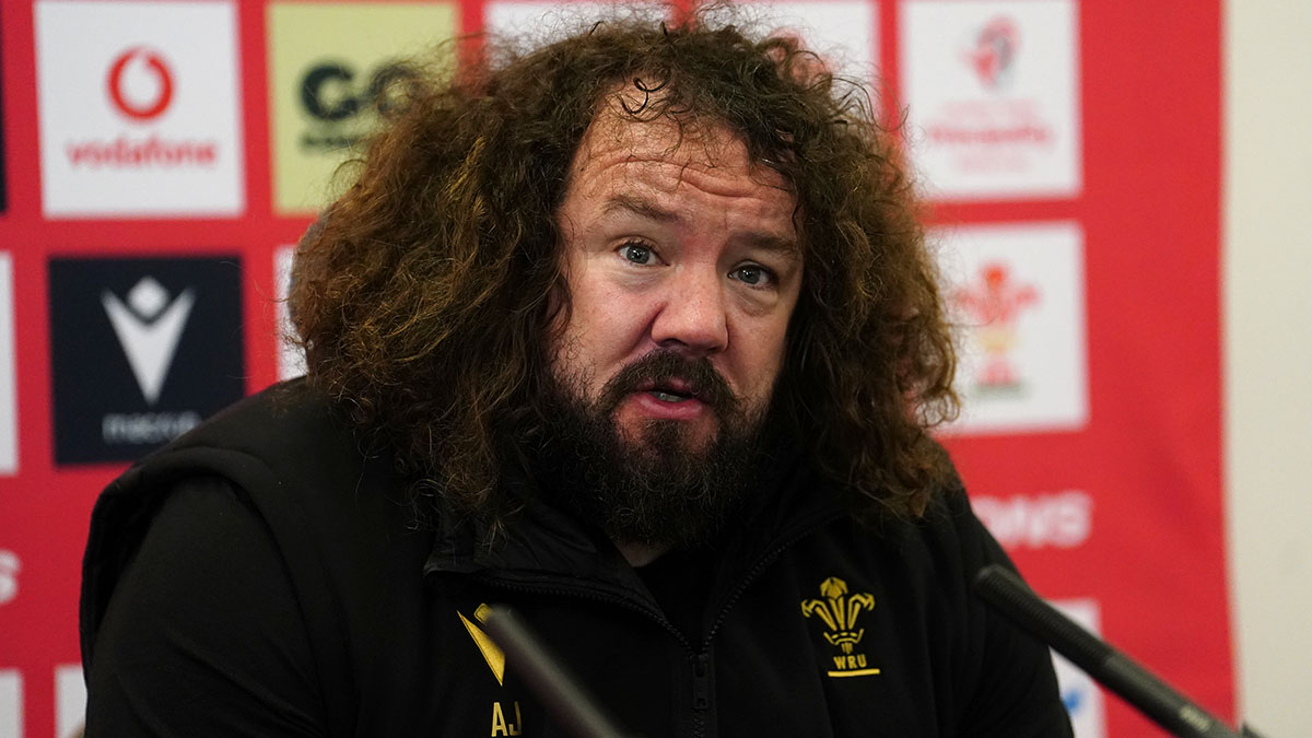 Adam Jones during a press conference before 2025 Six Nations