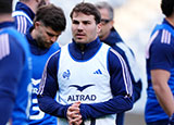 Antoine Dupont at team run ahead of Scotland v France match in 2026 Six Nations