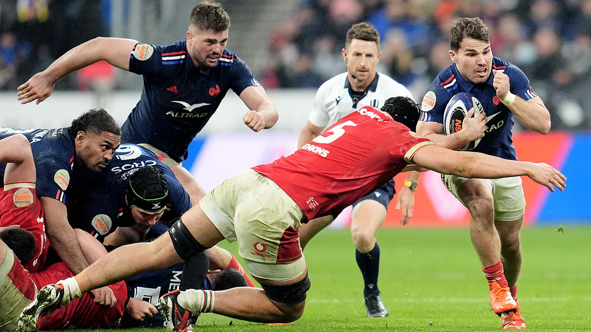 Antoine Dupont in action for France v Wales during 2025 Six Nations