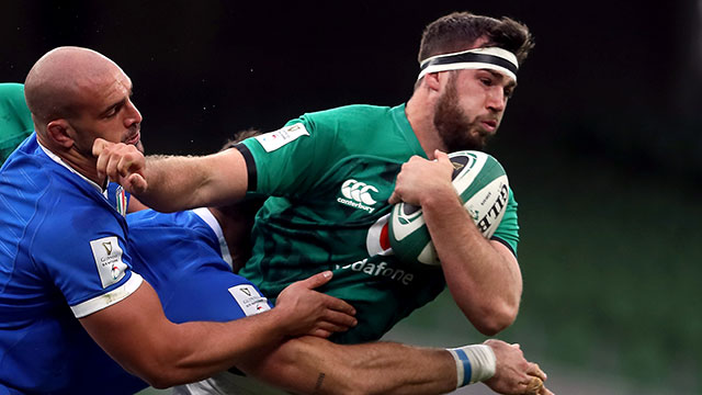 Caelan Doris in action for Ireland v Italy in 2020 Six Nations