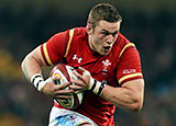 Dan Lydiate playing for Wales