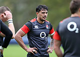 Denny Solomona training with England