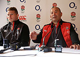 Eddie Jones and Dylan Hartley at England press conference