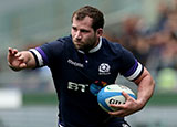 Fraser Brown playing for Scotland v Italy at Stadio Olimpico