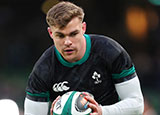 Garry Ringrose warming up for Ireland v England match during 2025 Six Nations