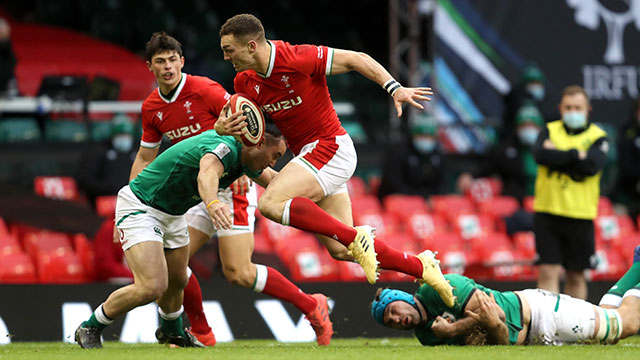 George North in action during the Wales v Ireland match in 2021 Six Nations