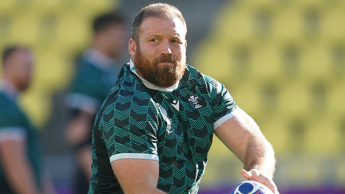 Henry Thomas during Wales training session at 2023 Rugby World Cup