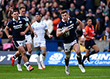 Huw Jones scores a try for Scotland v Italy during 2025 Six Nations