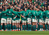 Ireland players line up for anthem against France during 2025 Six Nations