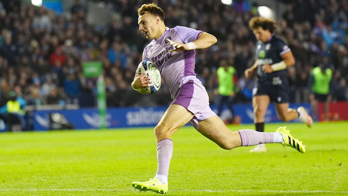 Jamie Dobie scores a try for Scotland v USA during 2025 Autumn Internationals