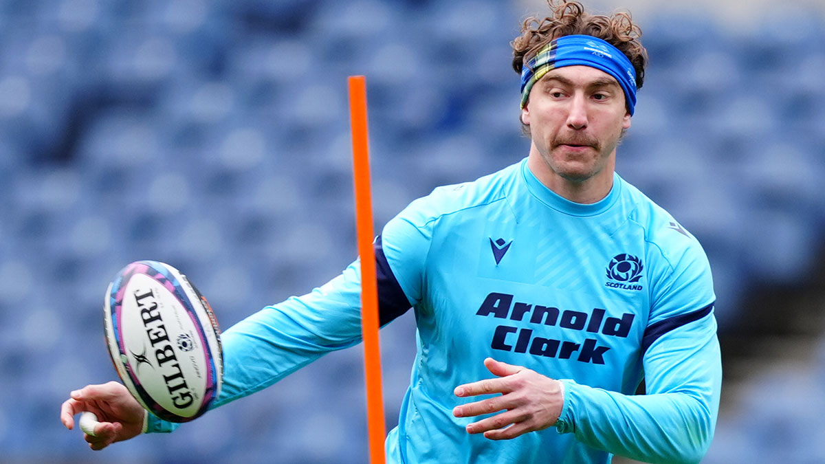 Jamie Ritchie during Scotland training session ahead of England match in 2026 Six Nations