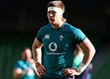 Joe McCarthy at Ireland training session during 2024 Six Nations