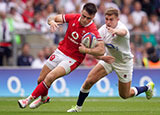 Joe Roberts in action for Wales against England during 2023 Summer Internationals