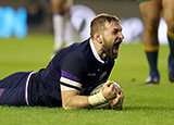 John Barclay scores a try for Scotland