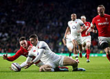 Jonny May scores Englands first try against Wales