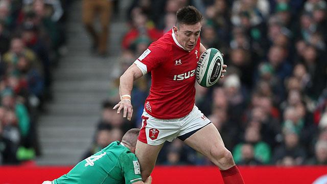 Josh Adams in action for Wales against Ireland in 2020 Six Nations