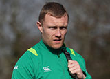 Keith Earls in training with Ireland during 2018 Six Nations