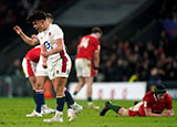 Marcus Smith celebrates victory for England v Wales in 2022 Six Nations