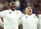 Maro Itoje and Jamie George at 2023 Rugby World Cup semi-final