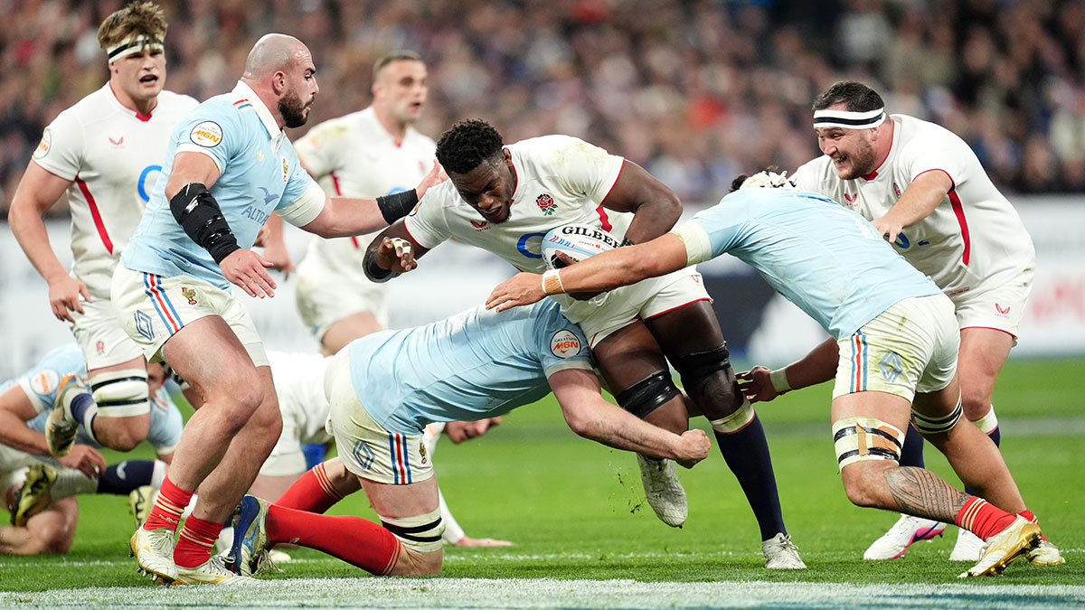 Maro Itoje in action for England against France during 2026 Six Nations