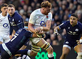 Ollie Chessum in action for England against Scotland during 2024 Six Nations