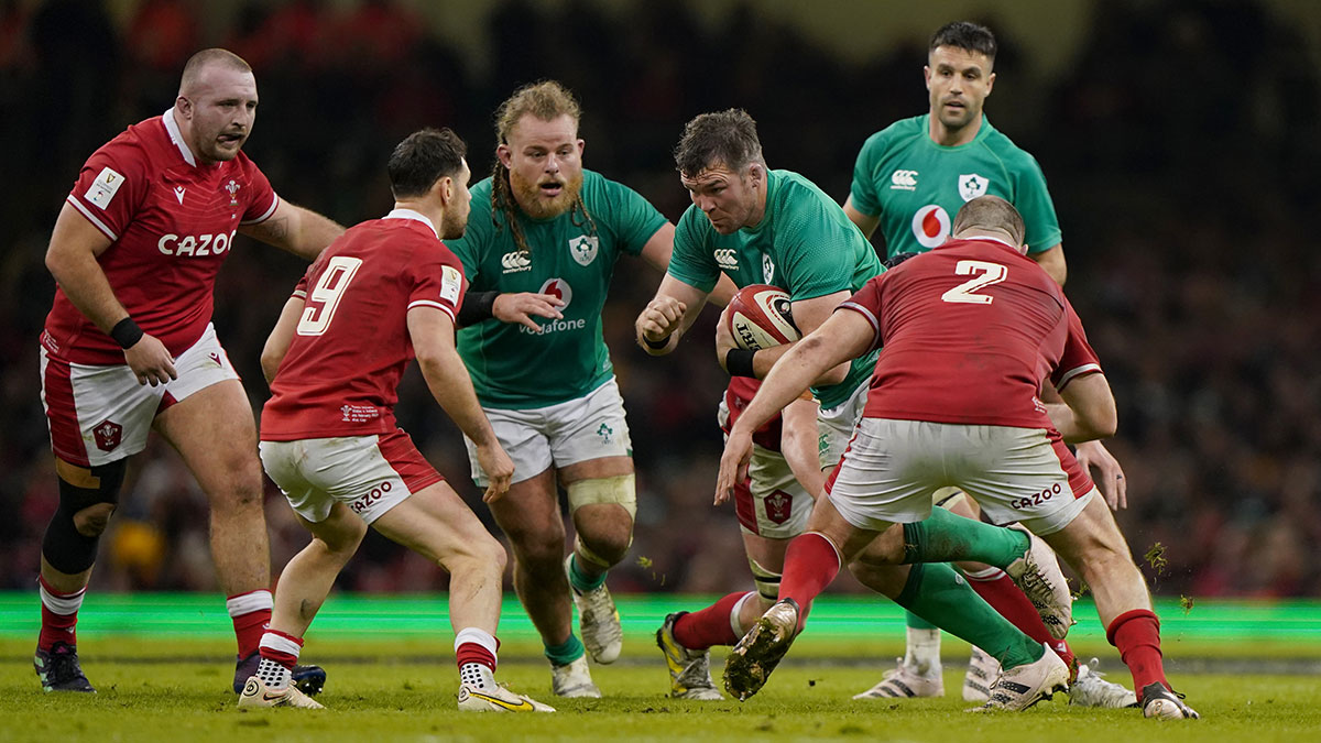 Peter O'Mahony in action for Ireland against Wales during 2023 Six Nations