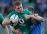 Sean Cronin is tackled during the Italy v Ireland match in 2019 Six Nations