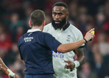 Semi Radradra of Fiji receives a Yellow card during Wales v Fiji match in 2024 Autumn Internationals