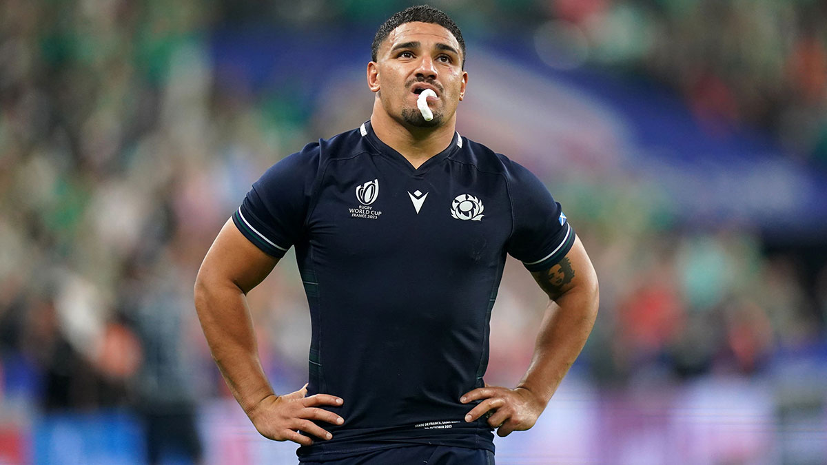 Sione Tuipulotu at Ireland v Scotland match during 2023 Rugby World Cup