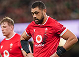 Taulupe Faletau during Wales v Ireland match in 2025 Six Nations