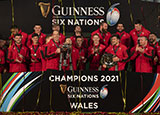 Wales celebrate winning the 2021 Six Nations Championship