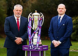 Warren Gatland and Gregor Townsend with Six Nations trophy