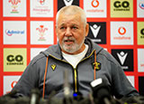 Warren Gatland speaks to the media